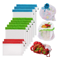 Bolsas de malla rpet ligeras lavables para juguetes de frutas y verduras comestibles 20*30cm