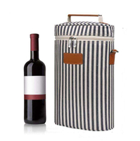 Bolsas de vino aisladas portátiles personalizadas para dos botellas, aislamiento para acampar, viajes, viajes, bolsa térmica para vino