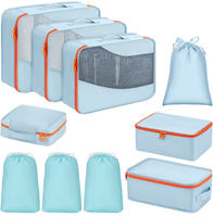 Bolsa organizadora de equipaje de viaje en Stock, juego de 8 Uds., paquete de cubo mágico reutilizable, cubos de embalaje de malla, accesorios de viaje personalizados