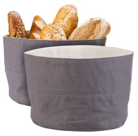 Bolsa de algodón para pan redonda respetuosa con el medio ambiente Natural, cesta de pan de lona ajustable reutilizable, soporte de almacenamiento para pan