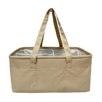 Bolsa de pañales para bebé con logotipo personalizado, 14, 15, 17 pulgadas, lona de algodón duradera, bolsa organizadora para guardería