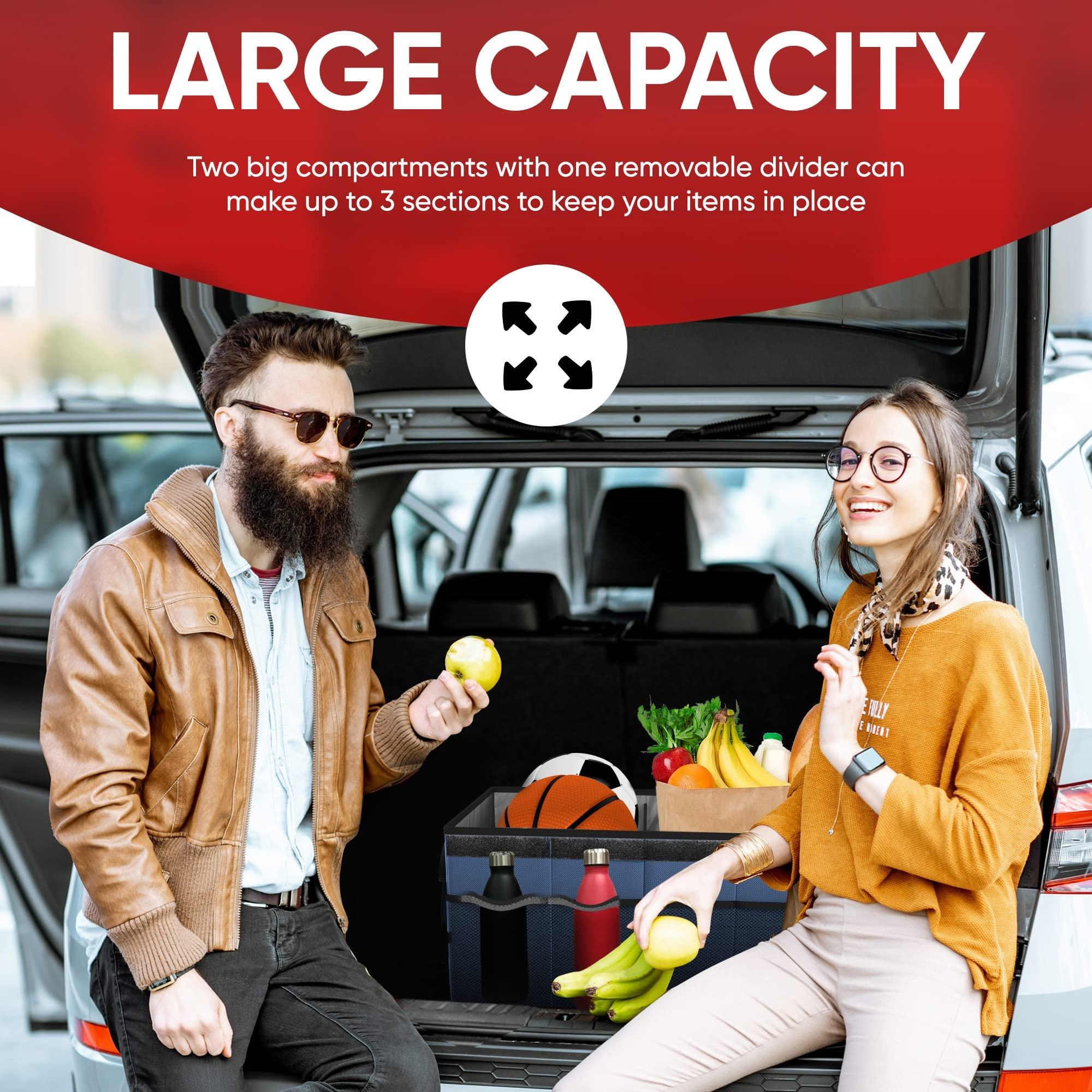 Venta al por mayor, organizador de maletero de caja plegable automático para almacenamiento de organizador de maletero SUV al aire libre con varios compartimentos