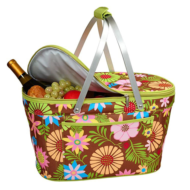 Bolsa de refrigeración con aislamiento personalizado, cesta de picnic plegable portátil, nevera con marco para viajes a la playa