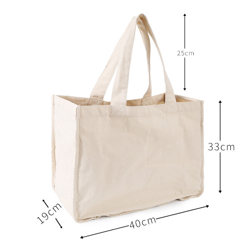 bolsa de compras de tela lavable ecológica con 6 bolsillos interiores bolsa de algodón resistente con fondo reforzado