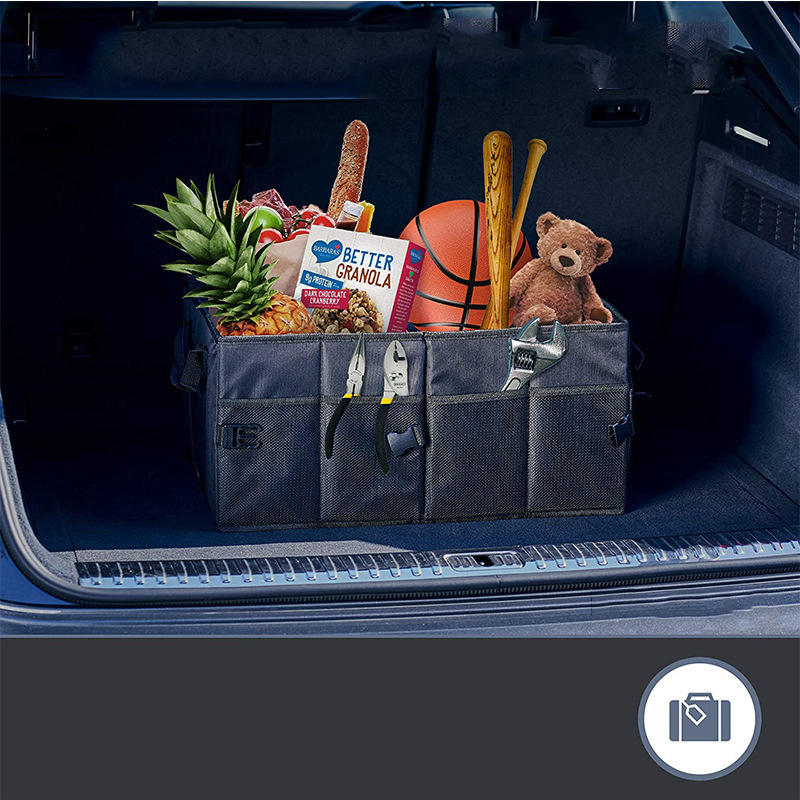 Organizador de maletero de coche de alta resistencia, accesorios portátiles para coche, bolsa de almacenamiento de maletero de carga grande para SUV Van