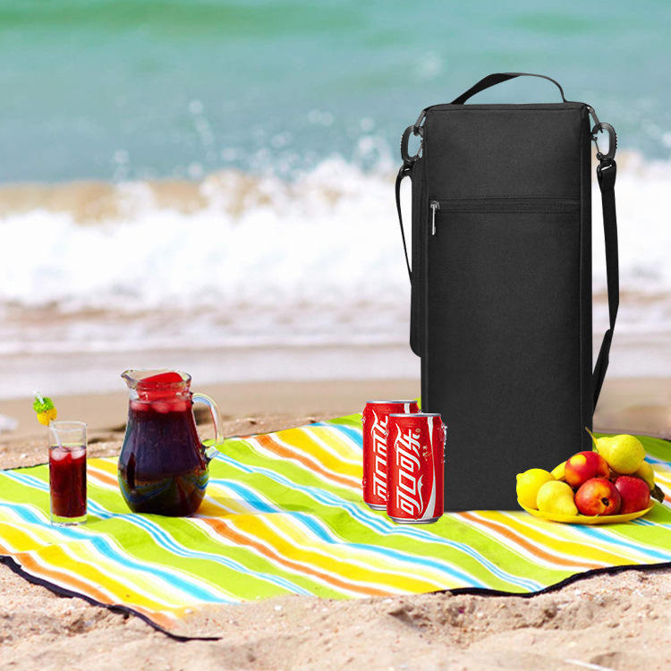 2 botellas de vino, bolsa refrigeradora, bolsa de viaje para Picnic en la playa, bolsa aislante para botellas de vino con una sola correa