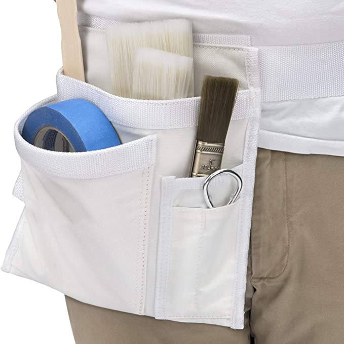 Cinturón de herramientas de un solo lado a prueba de agua y delantal de trabajo para pintores, carpinteros, bolsa de pintores, cinturón ajustable de lona duradera