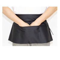 Delantal de cintura de diseño barato, delantal de camarera de restaurante, delantal de medio uniforme para cocina casera