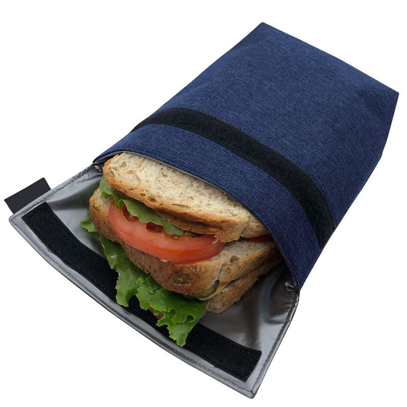 Bolsa de sándwich reutilizable con aislamiento, bolsa de refrigerio reutilizable ecológica, estuche de refrigeración duradero para viajes, picnic, trabajo, hombres y mujeres