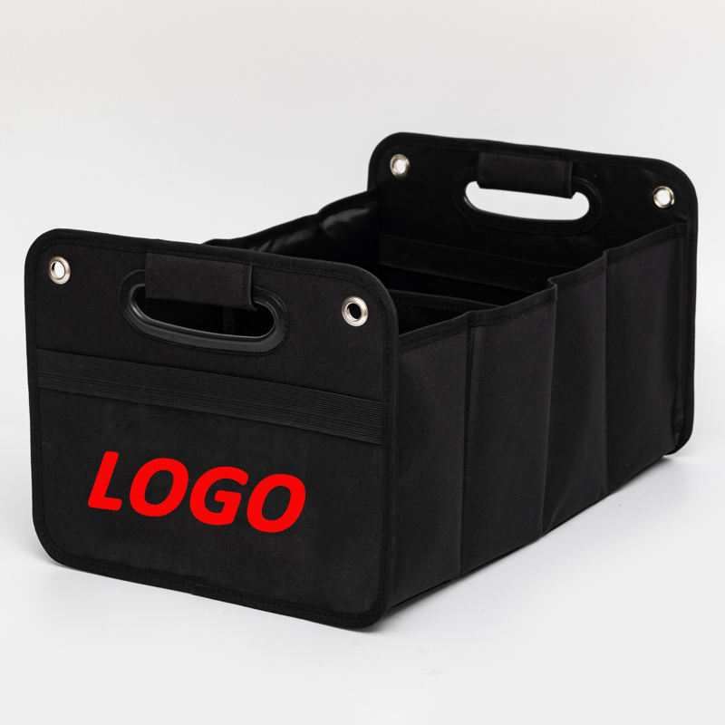 Organizador de maletero plegable para coche SUV, bolsa organizadora de almacenamiento de maletero de coche plegable con logotipo personalizado para comestibles