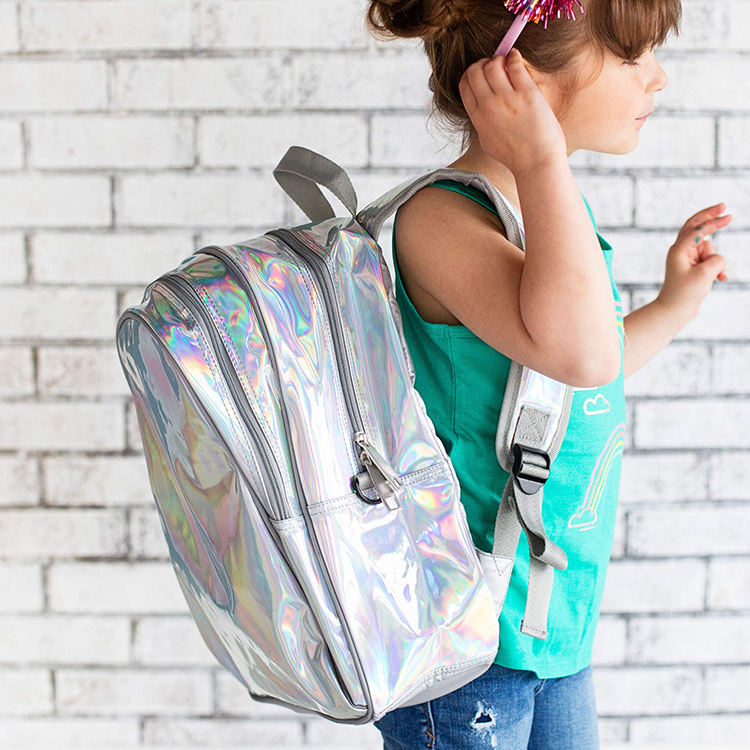 Venta al por mayor brillo chispeante personalizado primaria niños escuela mochila grande moda estudiante libro mochila
