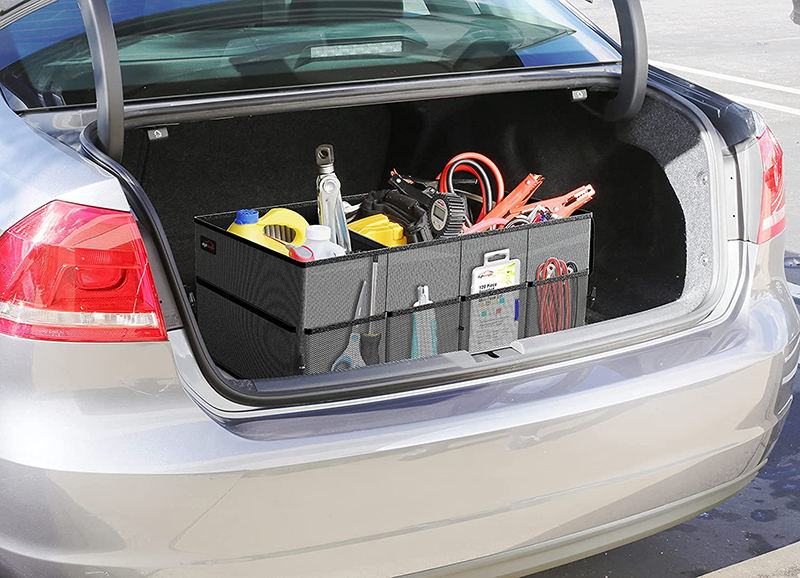 Organizador de maletero de coche SUV con engranaje de coche reforzado, bolsa organizadora plegable para maletero de coche para ir de compras y acampar