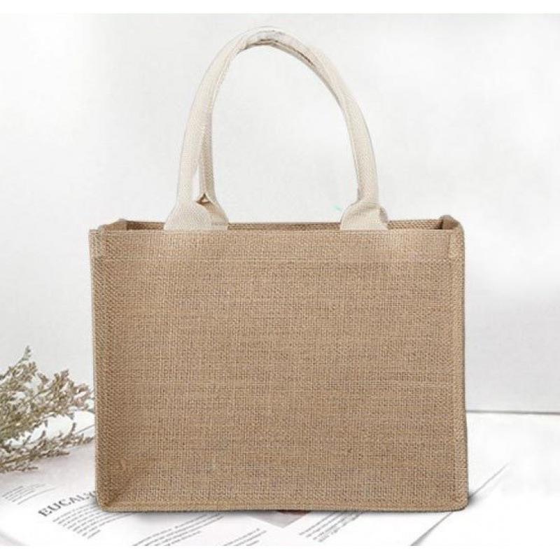 Bolsas de compras ecológicas para mujer, bolso de playa, bolsas de supermercado pequeñas de yute