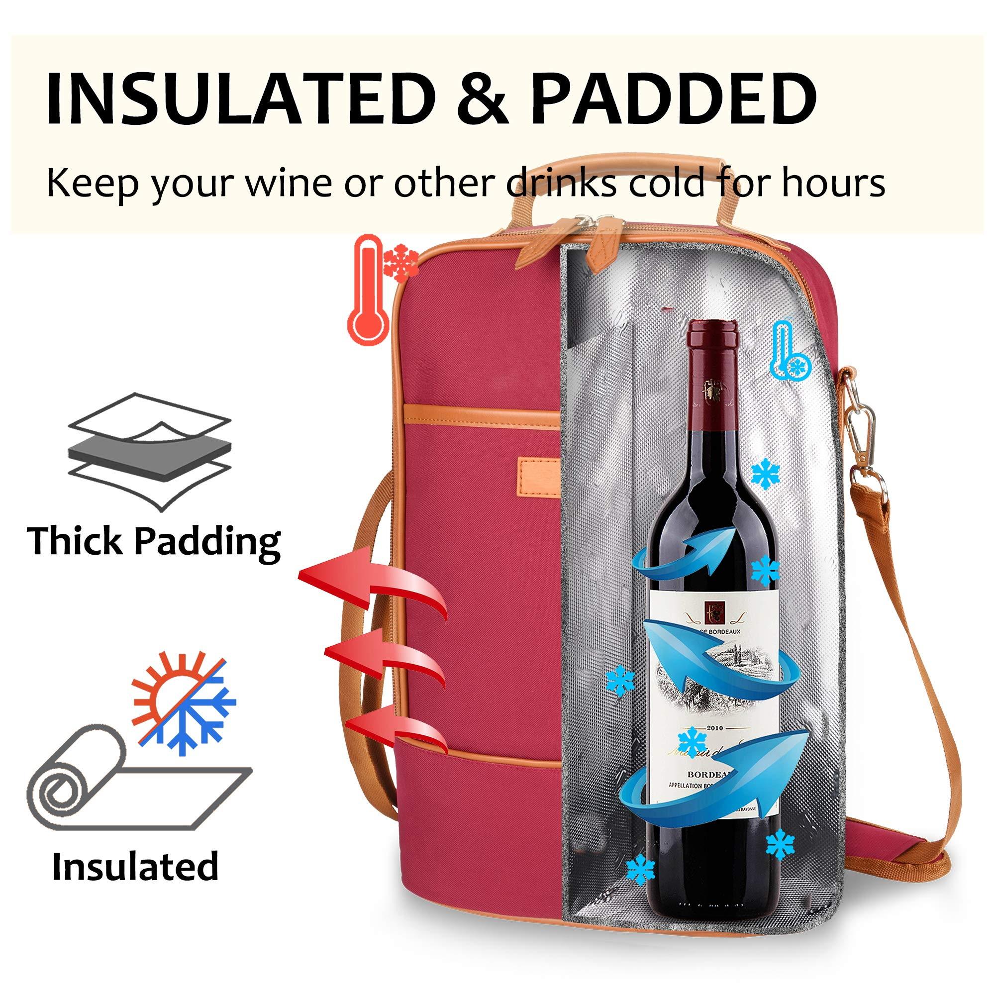Picnic al aire libre, playa, logotipo personalizado, papel de aluminio, bolsas enfriadoras de vino tinto, bolsa aislada para 2 botellas
