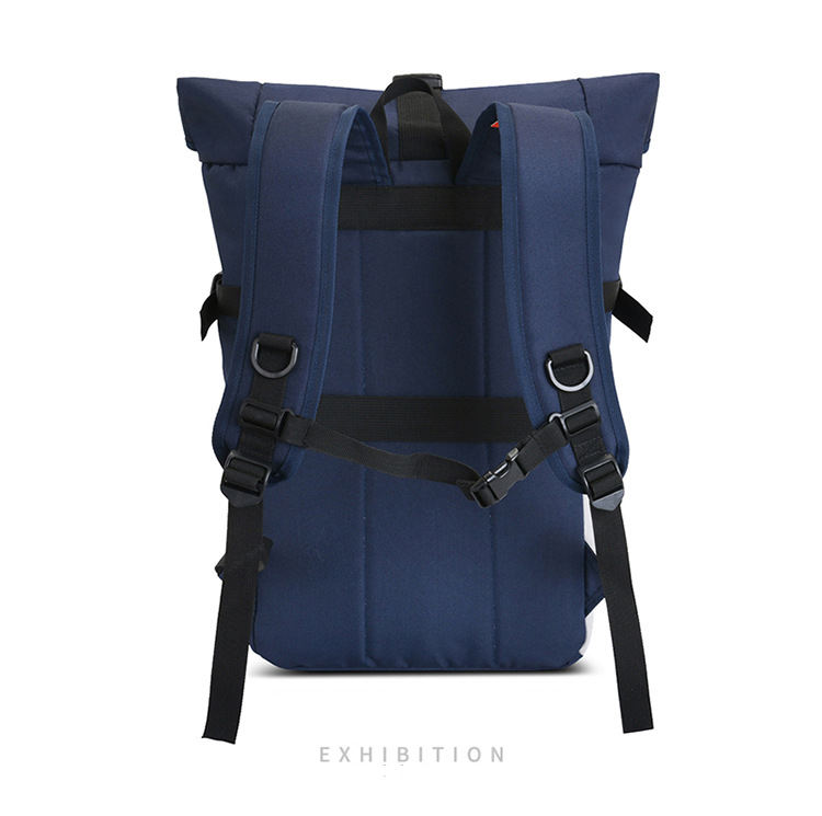 Diseñador grande de alta calidad logotipo personalizado portátil impermeable poliéster rolltop mochila bolsa para mujer hombre mochila