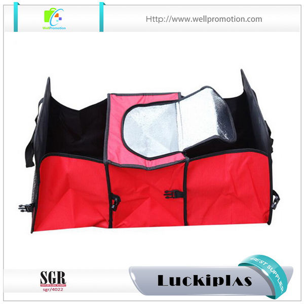 Organizador de maletero de coche con bolsa de viaje plegable y plegable con compartimento más fresco