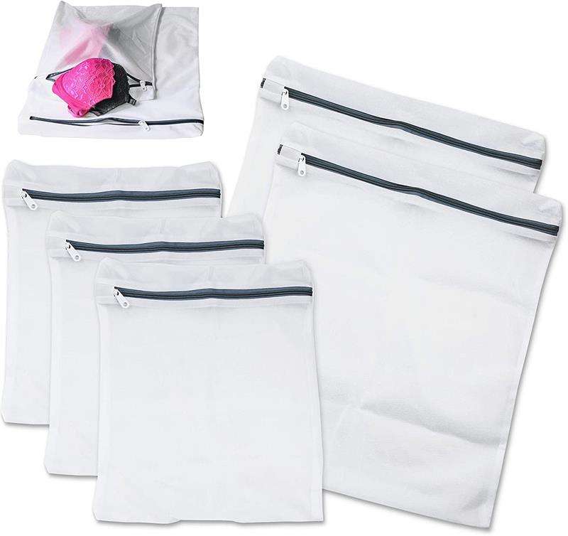 Bolsa de malla de poliéster mediana pequeña grande al por mayor para lavandería, bolsa de lavandería de lavado de red personalizada