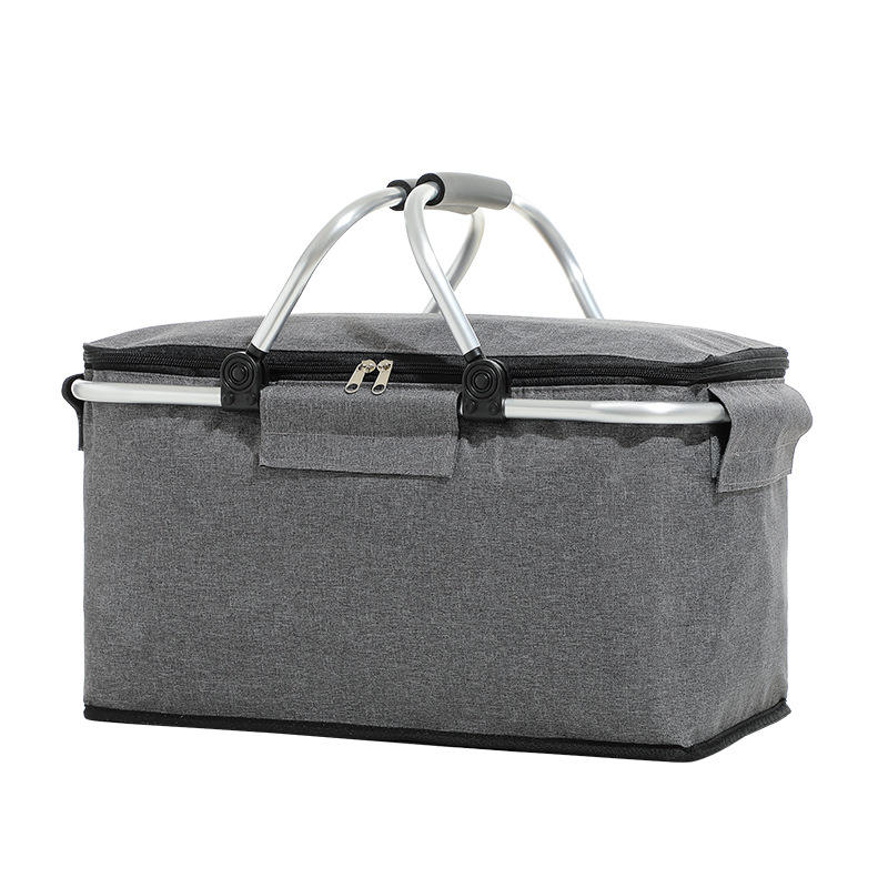 Cesta de picnic plegable Oxford cesta de aislamiento bolsa de picnic multifuncional bolsa de refrigeración al aire libre cesta de hielo de papel de aluminio