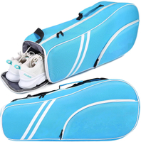 Bolsa de tenis personalizada para fabricantes, bolsa para raqueta de tenis, protección para hombres y mujeres y bolsa para raqueta con almohadilla fija con separador de zapatos