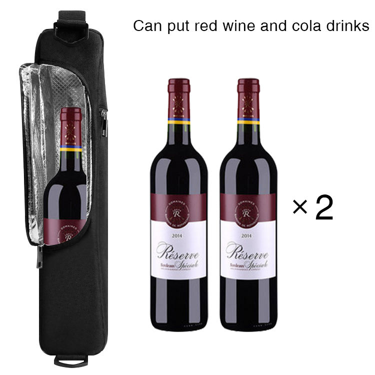 Venta al por mayor, personalizado, barato, 2 botellas, enfriador de vino, bolsa con aislamiento térmico, 6 latas, cerveza, llevar bolsa Goft