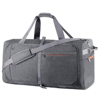Bolsas de viaje de lona plegables grandes de alta calidad, bolsa de fin de semana de 65L con compartimento para zapatos, bolsa de gimnasio deportiva ligera