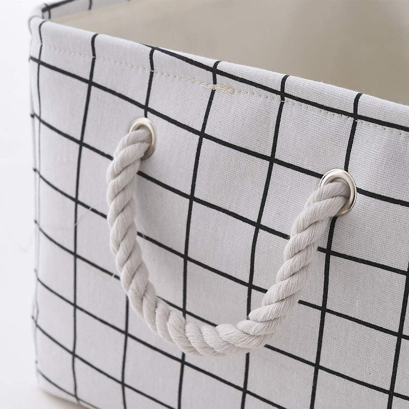 Cestas de almacenamiento de tela plegables personalizadas con asas de cuerda organizador de almacenamiento de cubo resistente plegable