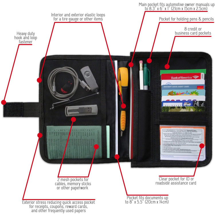 LOGOTIPO personalizado Auto document case manual bolsa de almacenamiento billetera para hombres