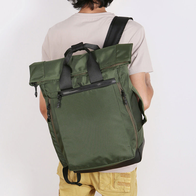 Mochila enrollable a la moda, mochilas antirrobo personalizadas impermeables para hombres, mochila enrollable de gran capacidad para viajar