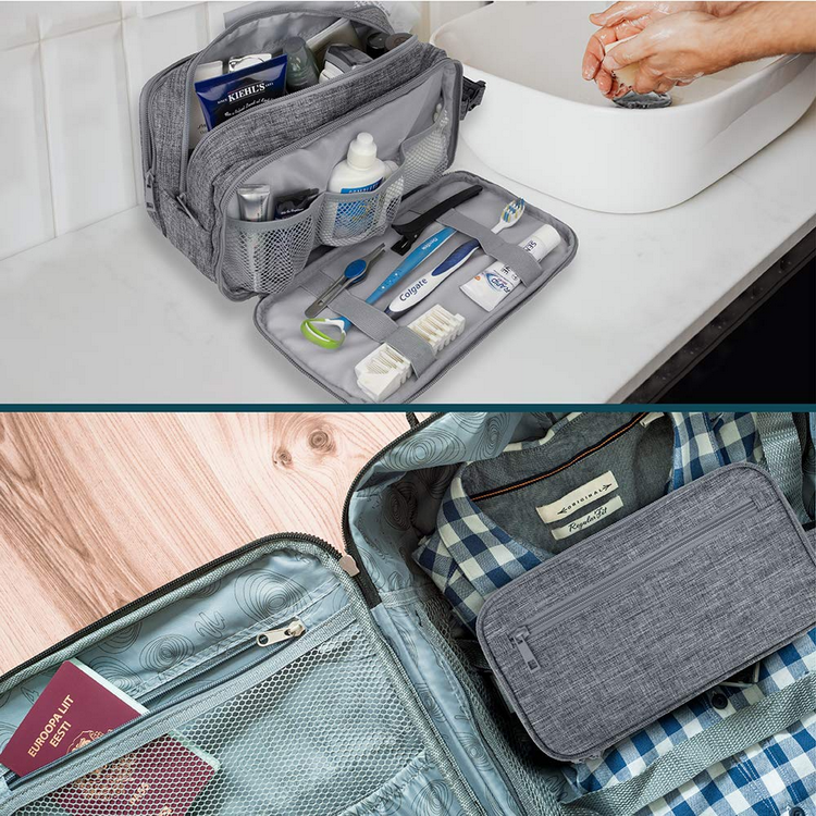 Bolsa de aseo personalizada a prueba de agua, organizador de almacenamiento de afeitado para baño de viaje, bolsas de lavado, artículos de tocador para hombres