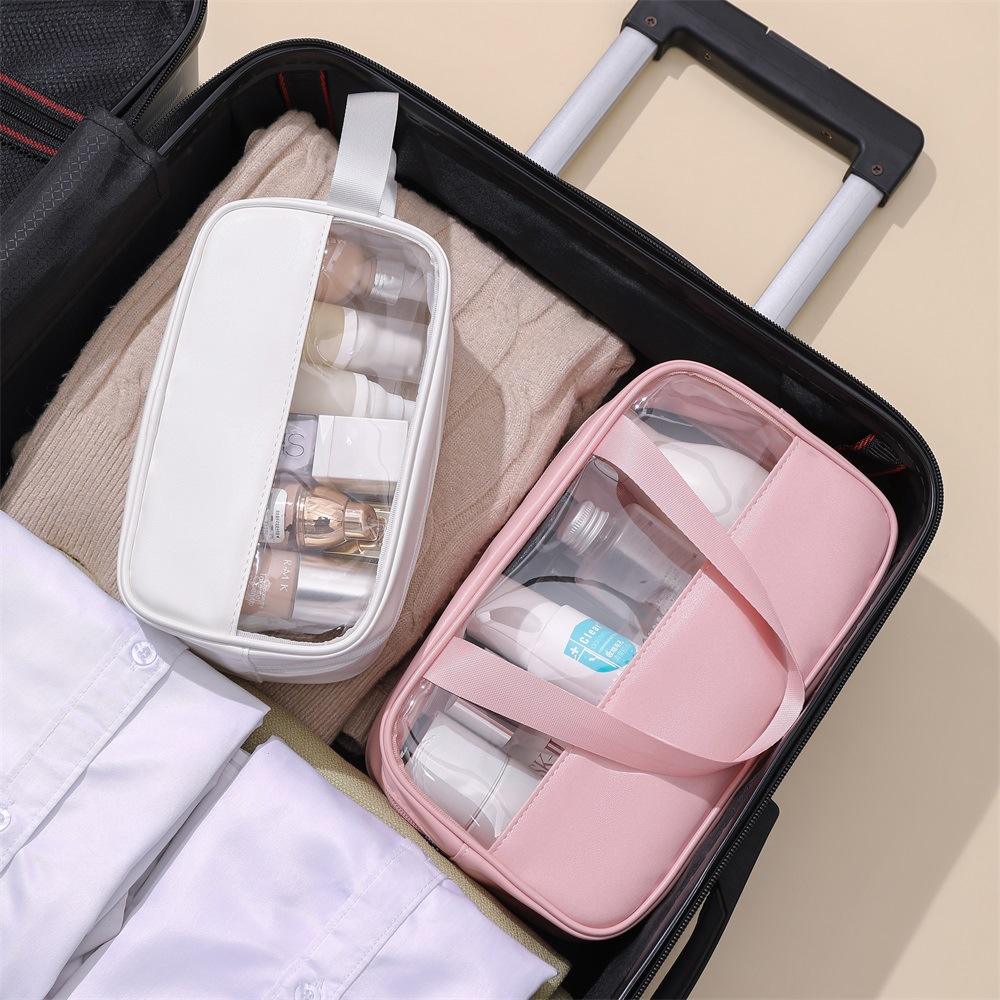 bolsa de cosméticos de nylon Bolsas de cosméticos de viaje impermeables de gran capacidad portátiles Bolsa de cosméticos transparente