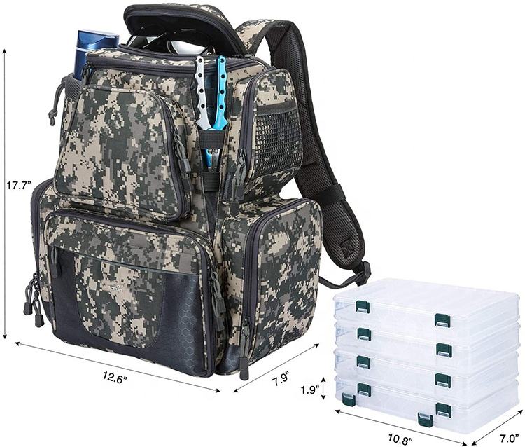 Bolsa de aparejos de Camping al aire libre impermeable duradera bolsa de pesca de almacenamiento mochila bolsas de cebo de pesca