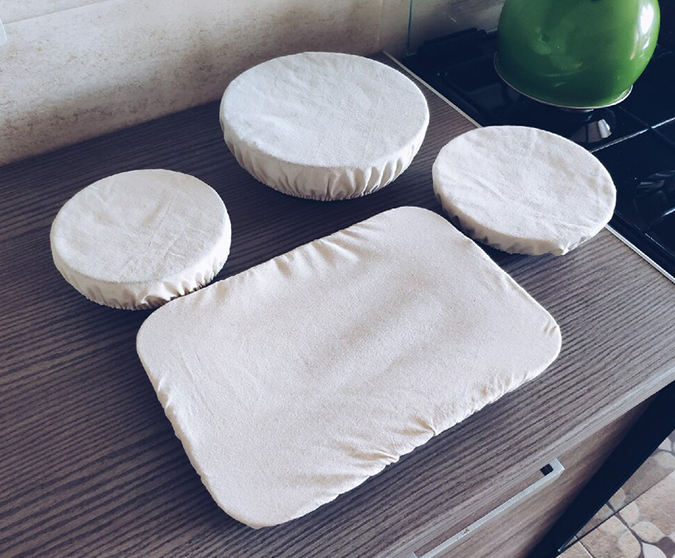 Plato de algodón orgánico reutilizable, cubierta para plato de servir, paño de mantenimiento fresco, cubiertas para cuenco de comida de tela de algodón