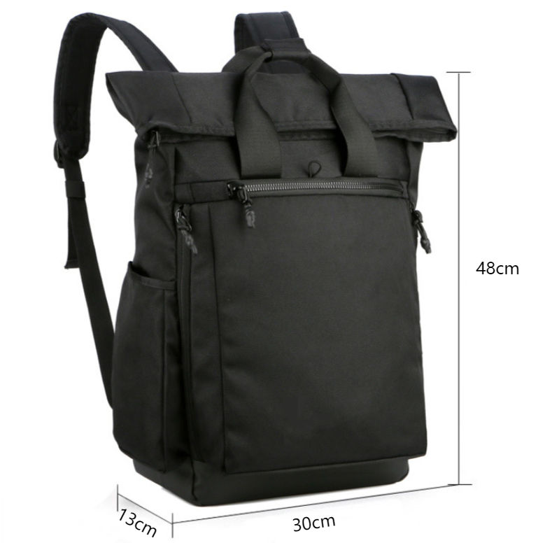 Mochila enrollable a la moda, mochilas antirrobo personalizadas impermeables para hombres, mochila enrollable de gran capacidad para viajar