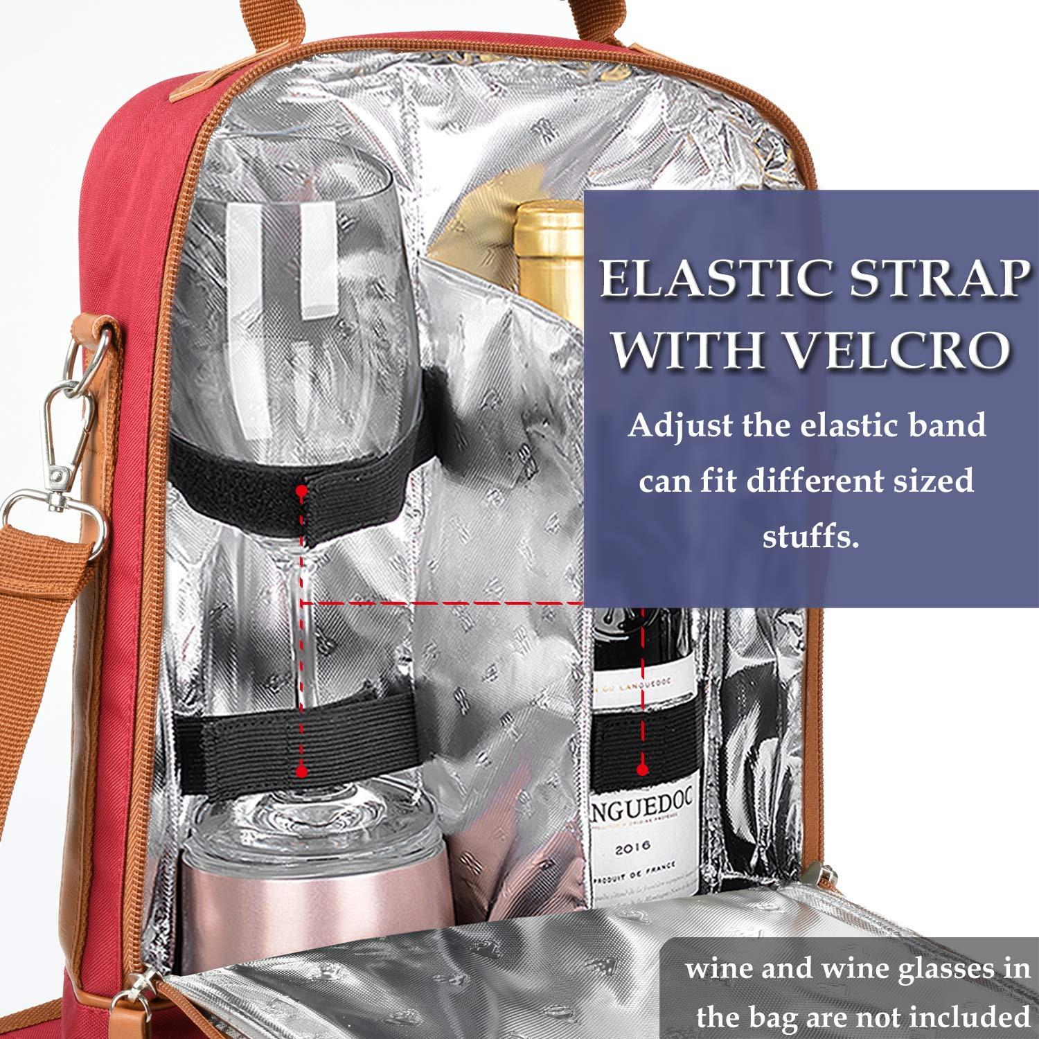 Picnic al aire libre, playa, logotipo personalizado, papel de aluminio, bolsas enfriadoras de vino tinto, bolsa aislada para 2 botellas
