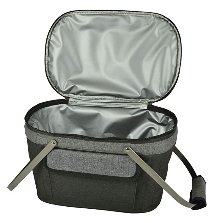 Bolsa de refrigeración con aislamiento personalizado, cesta de picnic plegable portátil, nevera con marco para viajes a la playa