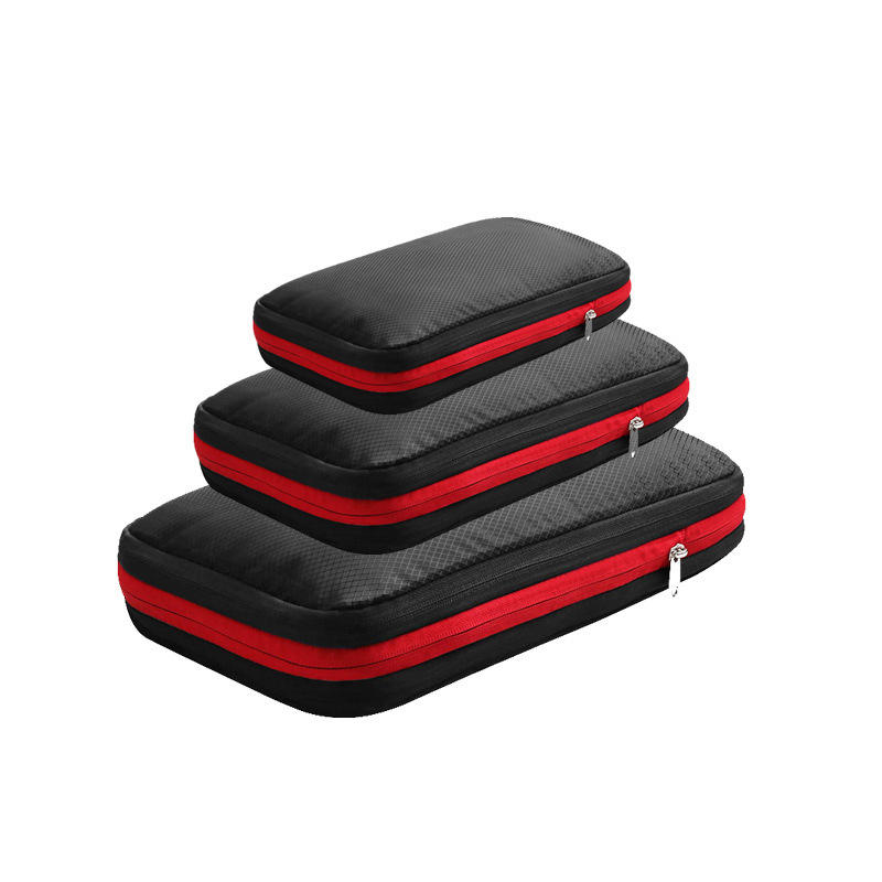 Popular 3 juegos de cubos de embalaje de compresión de viaje, conjunto organizador de embalaje de equipaje expandible de gran capacidad