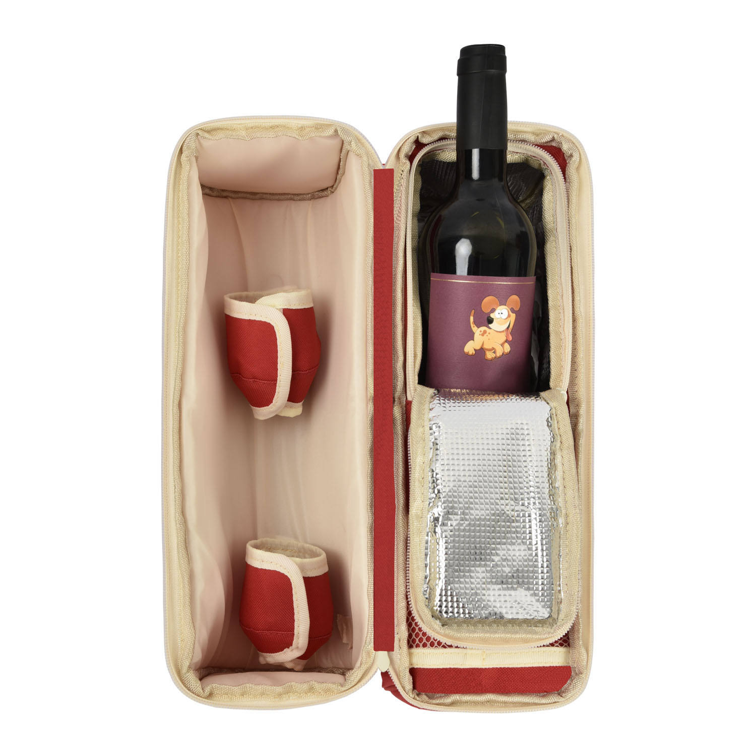 Bolsa de vino con aislamiento de una sola botella Bolsa de transporte de vino de 1 botella Bolsa de enfriador de vino acolchada