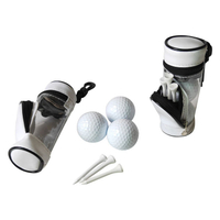 Mini bolsa de accesorios de Golf personalizada desmontable, cilindro de cuero, bolsa de almacenamiento de bolas de Tee de Golf con ventana de PVC, venta al por mayor barata
