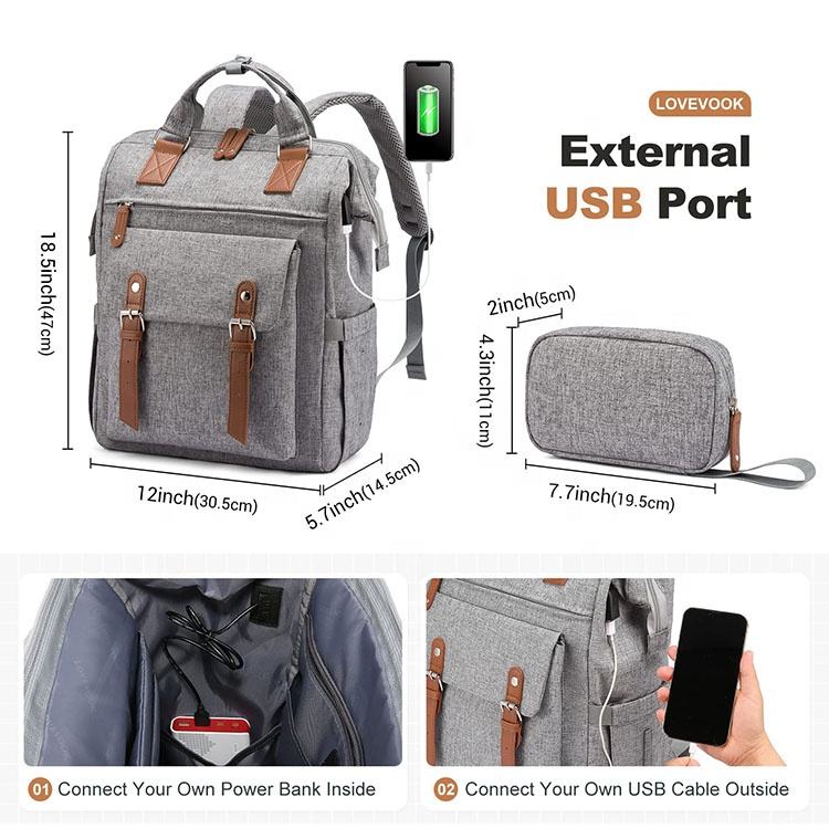 Mochila Unisex de gran oferta personalizada, bolsa para ordenador portátil, bolsillo para botella, conjunto de mochila de negocios, mochila de gran capacidad con USB