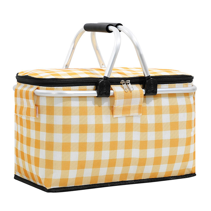 Conjunto de cesta de picnic plegable para almacenamiento de alimentos térmicos con aislamiento plegable para exteriores personalizado de fábrica