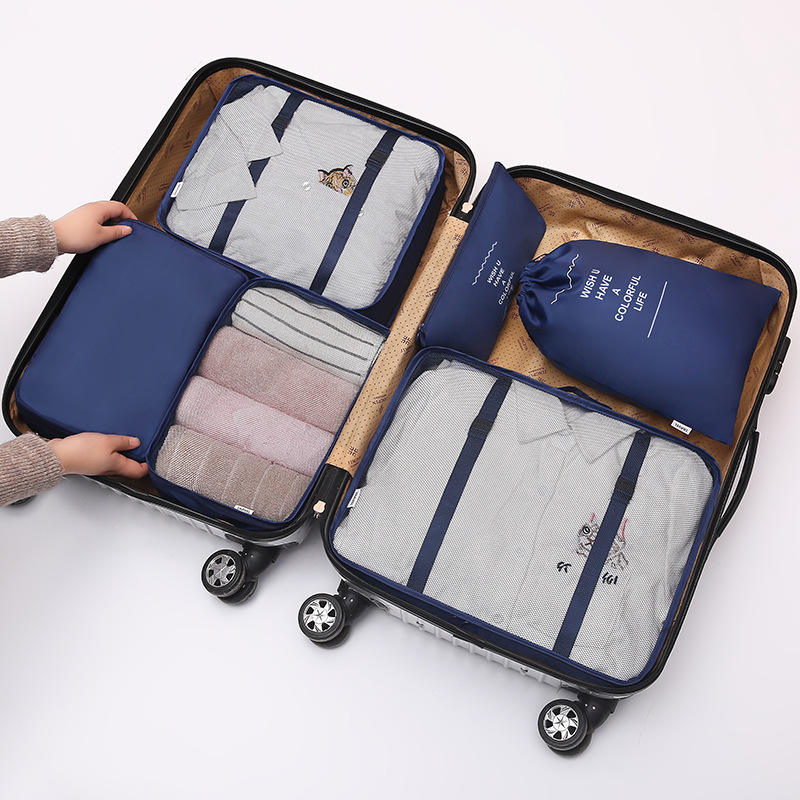 Cubos de embalaje plegables al por mayor para viajes, 6 uds., juego de cubos de viaje, organizador de maletas ligero