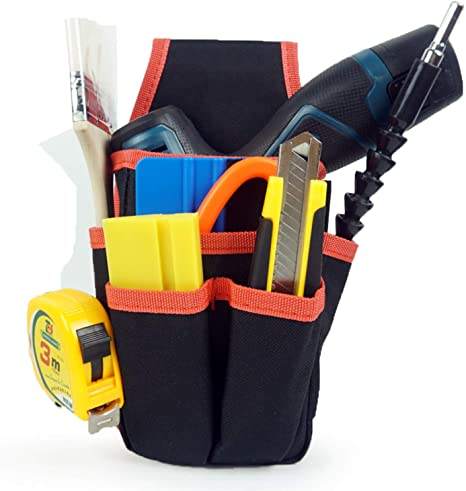 Bolsa de lona para herramientas, bolsa organizadora de herramientas, bolsa organizadora para electricistas, riñonera para herramientas con 6 bolsillos espaciosos
