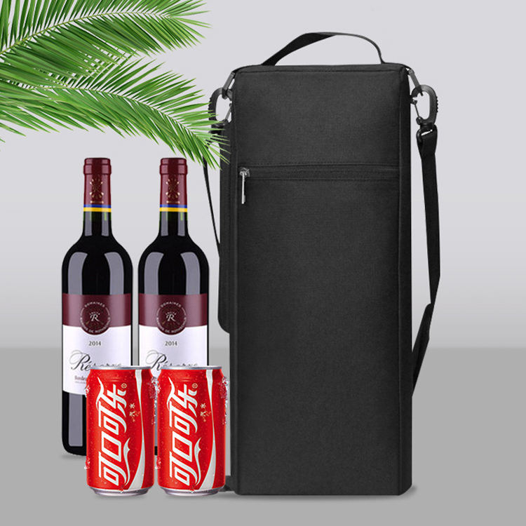 2 botellas de vino, bolsa refrigeradora, bolsa de viaje para Picnic en la playa, bolsa aislante para botellas de vino con una sola correa