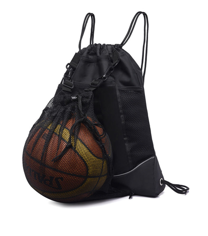 Venta al por mayor, bolsa de gimnasio con cordón, mochila de fútbol de baloncesto con cordón suave, bolsa de almacenamiento de baloncesto resistente