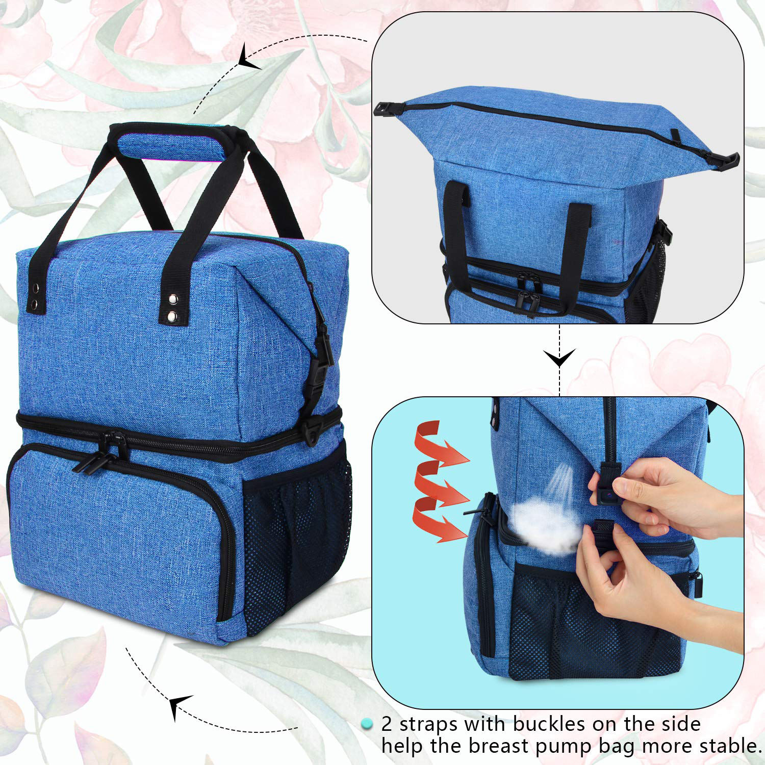 Paquete esencial de moda para mamá con organizador de almacenamiento de leche para bebé, bolsa de mano portátil para pañales de bebé