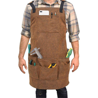 Delantal de trabajo para hombres de carpintería, tienda con 9 bolsillos para herramientas para carpintero, delantal de soldadura de lona encerada duradera para jardinero mecánico B