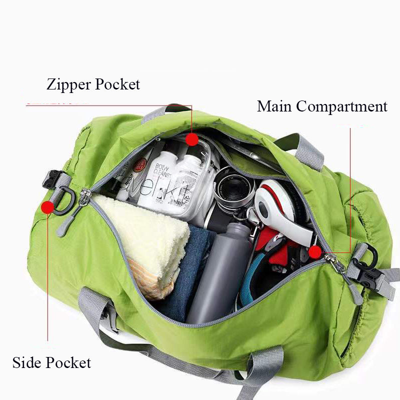 Bolsa de lona de viaje plegable con impresión personalizada para hombres y mujeres, bolsa de lona ligera de 16 y 18 pulgadas para deportes de gimnasio