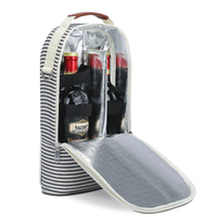 El aislamiento del vino de las botellas de la fábrica BSCI 2 empaqueta el bolso refrigerado portátil del enfriador de vino del papel de aluminio engrosado