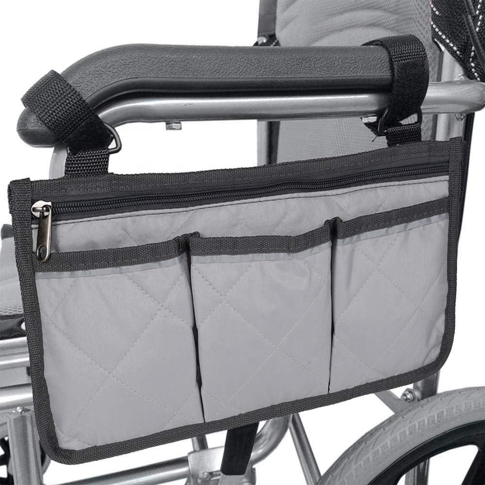 Accesorios multifuncionales para reposabrazos, bolsa para silla de ruedas, organizador impermeable, bolsa Ziplock para medicina