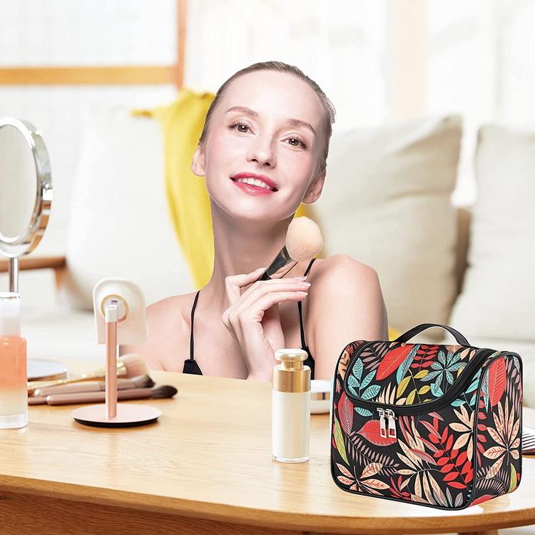 Bolsas de aseo cosméticas de lavado colgante con impresión personalizada, bolsa de maquillaje de moda impermeable de alta calidad, venta al por mayor para hombres